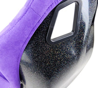 Thumbnail for NRG FRP Bucket Seat PRISMA Edition w/ Pearlized Back Purple Alcantara - Medium