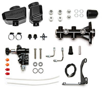 Thumbnail for Wilwood Remote Tandem M/C Kit w/Brkt and Valve - 1.12in Bore Black