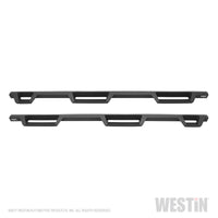 Thumbnail for Westin 99-16 Ford F-250/350/450/550 CC (6.75ft Bed) HDX Drop Whl to Whl Nerf Step Bars - Text Blk