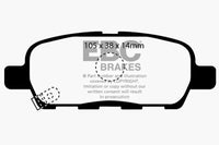 Thumbnail for EBC 08-13 Infiniti EX35 3.5 Greenstuff Rear Brake Pads