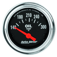 Thumbnail for Autometer Traditional Chrome 52mm 140-300 Degree F Short Sweep Electrical Oil Temperature Gauge