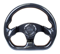 Thumbnail for NRG Carbon Fiber Steering Wheel (320mm) Flat Bottom w/Shiny Black Carbon