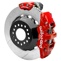 Thumbnail for Wilwood AERO4 Big Brake Rear Electronic Parking Brake Kit - Red - Powder Coat Caliper - GT SLT Rotor