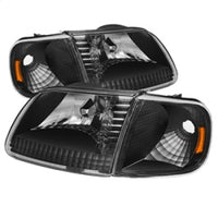 Thumbnail for Xtune Ford F150 97-03 / Expedition 97-02 Crystal Headlights w/Corner Black HD-JH-FF15097-SET-AM-BK