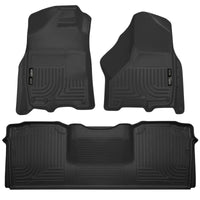 Thumbnail for Husky Liners 10-12 Dodge Ram 2500/3500 Mega Cab WeatherBeater Combo Black Floor Liners