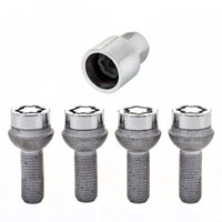 Thumbnail for McGard Wheel Lock Bolt Set - 4pk. (Radius Seat) M12X1.5 / 17mm Hex / 27.9mm Shank Length - Chrome