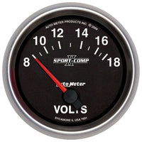 Thumbnail for Autometer Sport-Comp II 2-5/8in 18V Electrical Voltmeter Gauge