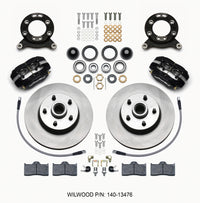 Thumbnail for Wilwood Forged Dynalite-M Front Kit 11.30in 1 PC Rotor&Hub 1965-1969 Mustang Disc & Drum Spindle