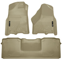 Thumbnail for Husky Liners 10-12 Dodge Ram 2500/3500 Mega Cab WeatherBeater Combo Tan Floor Liners