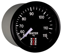 Thumbnail for Autometer Stack Instruments 52mm 50-115 Celsius 3/8 BSPT (M) Mechanical Water Temp Gauge - Black