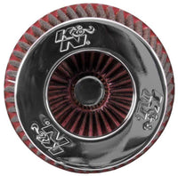 Thumbnail for K&N Universal Air Filter Chrome Round Tapered Red - 4in Flange ID x 1.125in Flange Length x 5.5in H