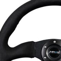 Thumbnail for NRG Reinforced Steering Wheel (350mm / 2.5in. Deep)Blk Alcantara Comfort Grip w/4mm Matte Blk Spokes