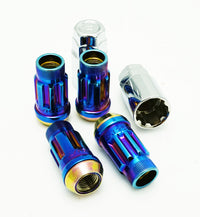 Thumbnail for Wheel Mate Muteki SR45R Lug Nut Kit Lock Set 12x1.50 45mm - Burned Blue Neon