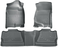 Thumbnail for Husky Liners 07-12 Chevy Silverado/GMC Sierra Crew Cab WeatherBeater Combo Gray Floor Liners