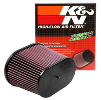 Thumbnail for K&N Universal Air Filter - Oval Straight - 3.688in Flange ID x 10.25in Base O/S Length x 7.875in H