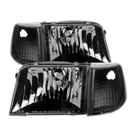 Thumbnail for Xtune Ford Ranger 93-97 Crystal Headlights w/ Corner Lights 4pcs Sets Black HD-JH-FR93-SET-BK