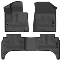 Thumbnail for Husky Liners 2022 Hyundai Santa Cruz WeatherBeater Front & 2nd Seat Floor Liners - Black