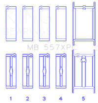 Thumbnail for King GM 262/267/302/307/327/350 (Size .020) Coated Performance Main Bearing Set