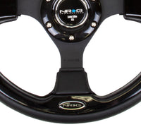 Thumbnail for NRG Reinforced Steering Wheel (320mm) Blk w/Gloss Black Trim