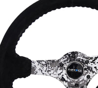 Thumbnail for NRG Reinforced Steering Wheel (350mm / 3in. Deep) Blk Suede w/Hydrodipped Digi-Camo Spokes