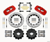 Thumbnail for Wilwood AERO4 Rear Kit 14.00 Drilled Red 2007-2011 BMW E90 Series w/Lines