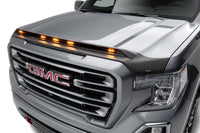 Thumbnail for AVS 19-22 GMC Sierra 1500 Aeroskin Low Profile Hood Shield w/ Lights - Black