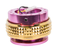 Thumbnail for NRG Quick Release Kit - Pyramid Edition - Pink Body / Chrome Gold Pyramid Ring