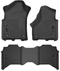 Thumbnail for Husky Liners 19-21 Ram 2500/3500 Crew Cab Weatherbeater Black Front & 2nd Seat Floor Liners