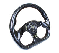 Thumbnail for NRG Carbon Fiber Steering Wheel (320mm) Flat Bottom w/Shiny Black Carbon