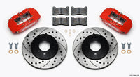 Thumbnail for Wilwood DPHA Front Caliper & Rotor Kit Drill Red Honda / Acura w/ 262mm OE Rotor