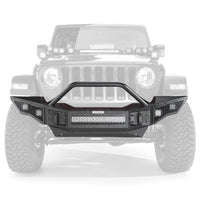 Thumbnail for Go Rhino 07-20 Jeep Wrangler JL/JLU/JK/JKU/Gladiator JT Rockline Full Width Bumper w/ Overrider