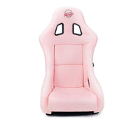 Thumbnail for NRG FRP Bucket Seat Prisma Edition w/ Pearlized Back and Pink Alcantara (Medium)