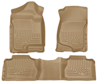 Thumbnail for Husky Liners 07-12 Chevy Silverado/GMC Sierra Extended Cab WeatherBeater Combo Tan Floor Liners