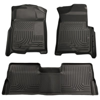 Thumbnail for Husky Liners 08-10 Ford SD Super Cab WeatherBeater Combo Black Floor Liners (w/o Manual Trans Case)