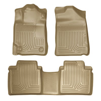 Thumbnail for Husky Liners 07-11 Toyota Camry (All) WeatherBeater Combo Tan Floor Liners (One Piece for 2nd Row)