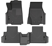 Thumbnail for Husky Liners 21-23 Jeep Grand Cherokee L (w/2nd Rw Bnch) WeatherBeater FR+2nd Seat Floor Liner - Blk