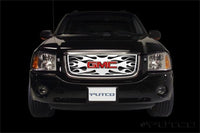 Thumbnail for Putco 02-08 GMC Envoy w/ Logo CutOut Flaming Inferno Stainless Steel Grille