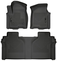 Thumbnail for Husky Liners 19-23 Chevrolet Silverado 1500 Crew Cab WeatherBeater Blk Front & 2nd Seat Floor Liners