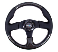 Thumbnail for NRG Carbon Fiber Steering Wheel (315mm) Leather Trim w/Black Stitching