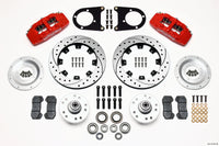 Thumbnail for Wilwood Dynapro 6 Front Hub Kit 12.19in Drilled Red 37-48 Ford Psgr. Car Spindle