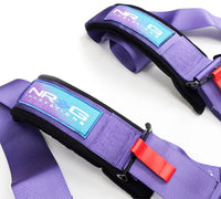 Thumbnail for NRG SFI 16.1 5Pt 3 Inch Seat Belt Harness with Pads / Cam Lock - Purple