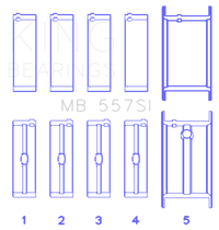 Thumbnail for King Small Block Chevy (Size STDX) Silicon Aluminum Bi-Metal Main Bearing Set