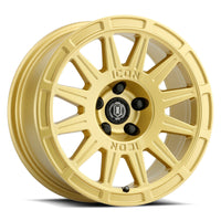 Thumbnail for ICON Ricochet 15x7 5x100 15mm Offset 4.6in BS 56.1mm Bore Gloss Gold Wheel