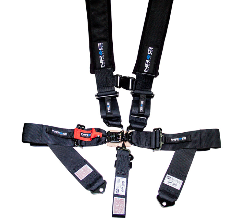 NRG SFI 16.1 5PT 3in Seat Belt Harness / Latch Link - Black