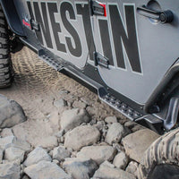 Thumbnail for Westin/Snyper 07-17 Jeep Wrangler Unlimited Rock Slider Steps - Textured Black