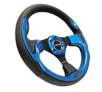 Thumbnail for NRG Reinforced Steering Wheel (320mm) Blk w/Blue Trim