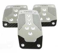 Thumbnail for NRG Aluminum Sport Pedal M/T - Silver w/Black Carbon