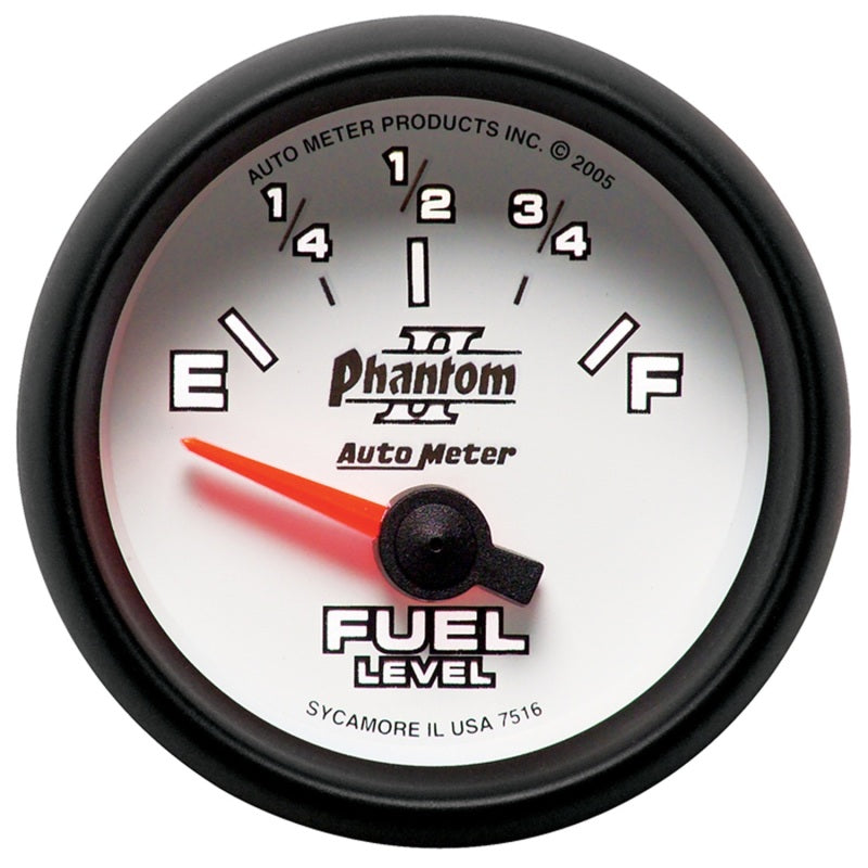 Autometer Phantom II 2-1/16in 240E - 33F OHM Electric Fuel Level Gauge