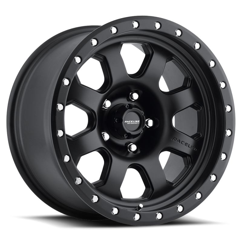 Raceline 928B Monster 17x9in / 5x127 BP / -12mm Offset / 83.82mm Bore - Satin Black Wheel