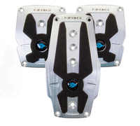 Thumbnail for NRG Brushed Aluminum Sport Pedal M/T - Silver w/Black Rubber Inserts